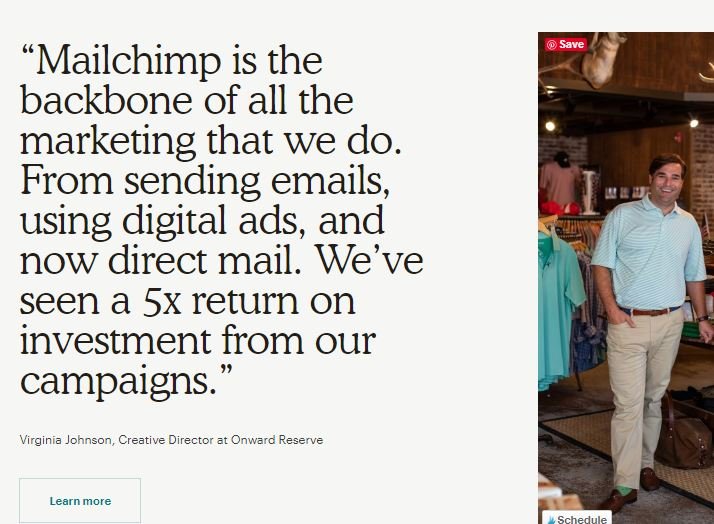 mailchimp testimonial